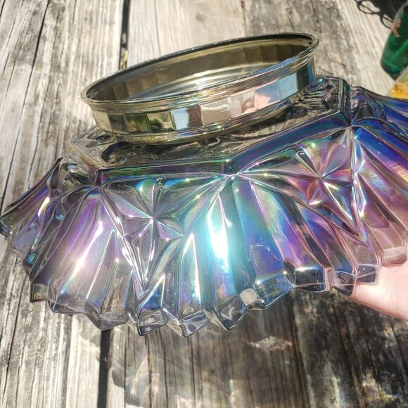 Federal Carnival Glass Pioneer Fruit Pattern Serving Dish W/handle - Picture 12 of 16